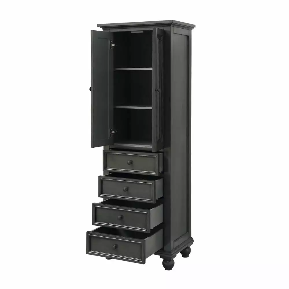 Avanity Thompson 24"W X 16"D X 68"H Charcoal Glaze Linen Cabinet 4 Avanity Thompson 24"W X 16"D X 68"H Charcoal Glaze Linen Cabinet - Image 2