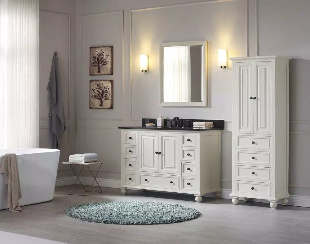 Avanity Thompson 24"W X 16"D X 68"H French White Linen Cabinet 4 Avanity Thompson 24"W X 16"D X 68"H French White Linen Cabinet - Image 2