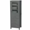 Wyndham Collection Sheffield 24"W X 20"D X 71"H Dark Gray Linen Cabinet -Bath and Faucet shop WC 1414 LT DKG 1800x1800