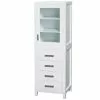 Wyndham Collection Sheffield 24"White Linen Tower With Shelved Cabinet Storage And 4 Drawers -Bath and Faucet shop WC 1414 LT WHT 1800x1800