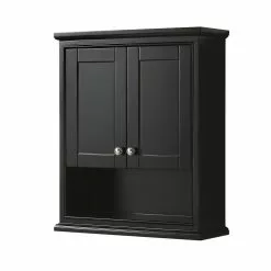Wyndham Collection Deborah 25"W X 9"D X 30"H Dark Espresso Bathroom Wall Cabinet