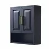 Wyndham Collection Daria 25"W X 9"D Dark Blue Over The Toilet Storage Cabinet