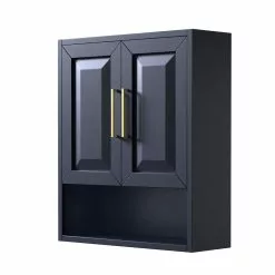 Wyndham Collection Daria 25"W X 9"D Dark Blue Over The Toilet Storage Cabinet
