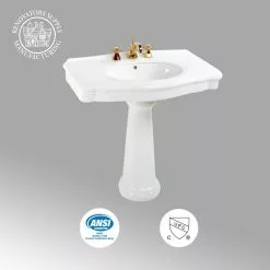 In Stock Hardwarestore Delivery Darbyshire 33-1/2 In. Pedestal Combo Bathroom Sink In White With Overflow -Bath and Faucet shop a050491ddd1e742d7c537ed222e982d2 1800x1800