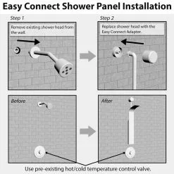 In Stock Hardwarestore Delivery 39 In. 2-Jet Easy Connect Shower Panel System In Stainless Steel With Rainfall Waterfall Shower Head And Shower Wand -Bath and Faucet shop a12e32e9efea214b2bee29470036c6ed 06ee1db6 ff9a 45ad 82a6 017f7a6a2278 1800x1800