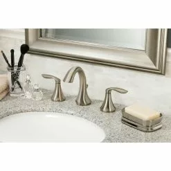 In Stock Hardwarestore Delivery Eva 8 In. Widespread 2-Handle Bathroom Faucet Trim Kit With Valve In Brushed Nickel -Bath and Faucet shop a1f61f9bc7aaca670397119fa1babbea 1800x1800
