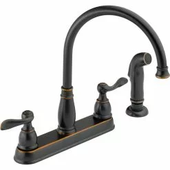 In Stock Hardwarestore Delivery Windemere 2-Handle Standard Kitchen Faucet With Side Sprayer In Oil Rubbed Bronze