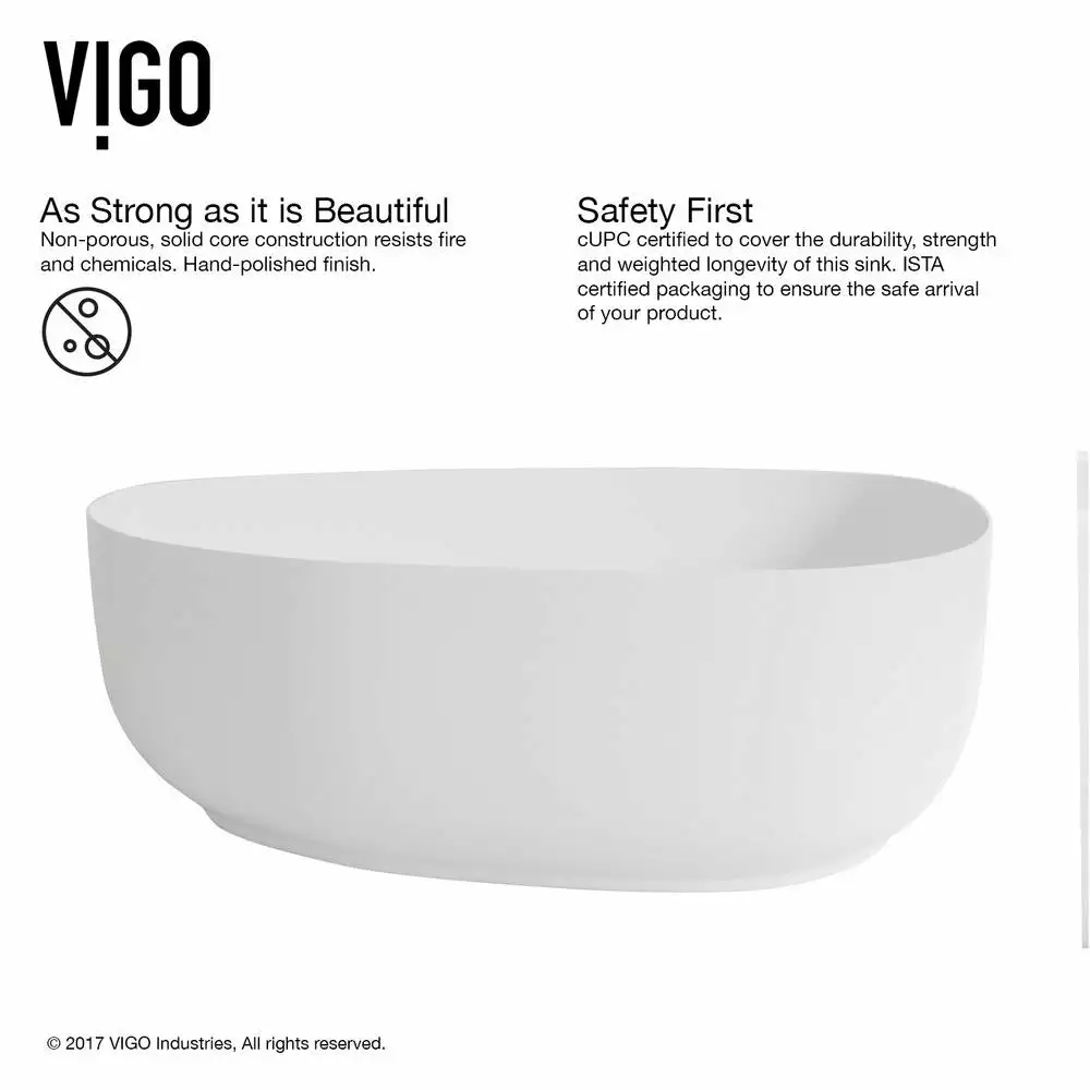 VIGO Peony Handmade Matte Stone Novelty/Specialty Vessel Bathroom Sink In Matte White 8 VIGO Peony Handmade Matte Stone Novelty/Specialty Vessel Bathroom Sink In Matte White - Image 6