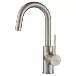 In Stock Hardwarestore Delivery Oletto Single-Handle Kitchen Bar Faucet In Spot-Free Stainless Steel -Bath and Faucet shop a40784a4e0891c606fbb5bb45d0a031c 1800x1800