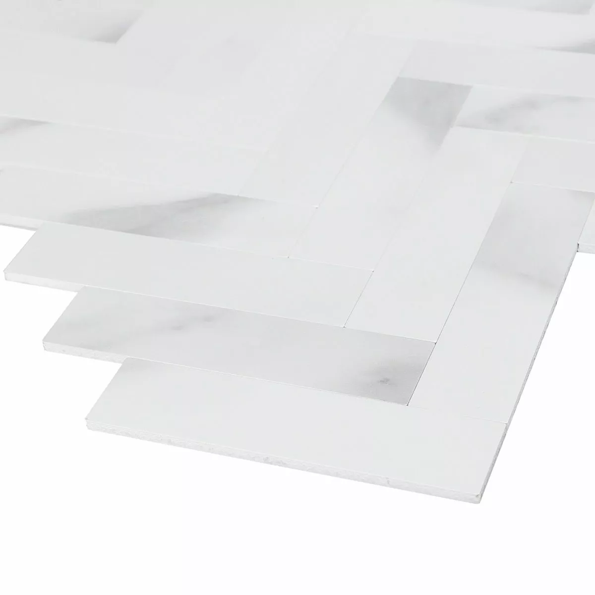 Bond Tile Easy Luxe Herringbone Calacatta 10.31 In. X 10.31 In. SPC Peel And Stick Tile (0.73 Sq. Ft. / Sheet) 9 Bond Tile Easy Luxe Herringbone Calacatta 10.31 In. X 10.31 In. SPC Peel And Stick Tile (0.73 Sq. Ft. / Sheet) - Image 7