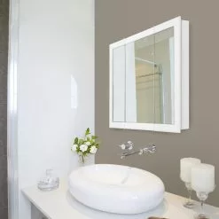 In Stock Hardwarestore Delivery Concord 30 In. X 30 In. Tri-View Surface-Mount Medicine Cabinet In White Gloss -Bath and Faucet shop a431b0ca676c09f242a4d75c77221e28 1800x1800
