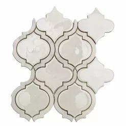 Bond Tile Divine Arabesque Glacier White 10 In. X 12 In. Glazed Ceramic Mosaic Tile (0.80 Sq. Ft. / Sheet) -Bath and Faucet shop a4f2422d 8cc0 49d8 a41d 5d8db030b71e.2b6dca5aff45fe277037d65bcac3fe58 1800x1800