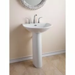 Barclay Products Reserva 600 22 In. Pedestal Combo Bathroom Sink For 8 In. Widespread In White -Bath and Faucet shop a58733d62da2d6aee9f20deb624da895 1800x1800