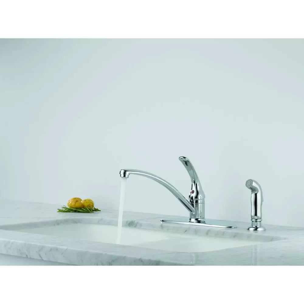 In Stock Hardwarestore Delivery Foundations Single-Handle Standard Kitchen Faucet With Side Sprayer In Chrome 8 In Stock Hardwarestore Delivery Foundations Single-Handle Standard Kitchen Faucet With Side Sprayer In Chrome - Image 6