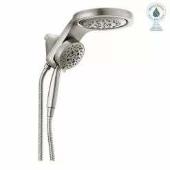 In Stock Hardwarestore Delivery HydroRain Two-in-One 5-Spray 6 In. Dual Wall Mount Fixed And Handheld H2Okinetic Shower Head In Stainless -Bath and Faucet shop a67ddbee71e1f5a7870a875e54a58584 1800x1800