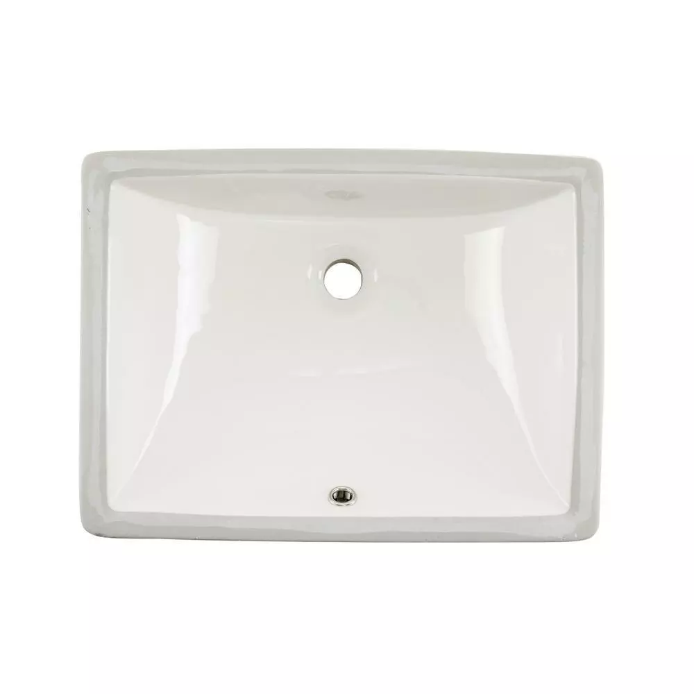 Wells 20 In. X 15 In. X 6 In. Rectangular Vitreous Ceramic Lavatory Single Bowl Undermount Bath Sink In White 6 Wells 20 In. X 15 In. X 6 In. Rectangular Vitreous Ceramic Lavatory Single Bowl Undermount Bath Sink In White - Image 4