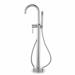 In Stock Hardwarestore Delivery Athena Single-Handle Floor-Mounted Roman Tub Faucet With Hand Shower In Brushed Nickel 25 In Stock Hardwarestore Delivery Athena Single-Handle Floor-Mounted Roman Tub Faucet With Hand Shower In Brushed Nickel -Bath and Faucet shop a7a9c89a42bddf8c1dac641a284f163e 1800x1800