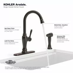 In Stock Hardwarestore Delivery Arsdale Single-Handle Standard Kitchen Faucet With Swing Spout And Sidespray In Oil-Rubbed Bronze -Bath and Faucet shop a7e5b2f47104038c0408c7c657cfa2c5 1800x1800