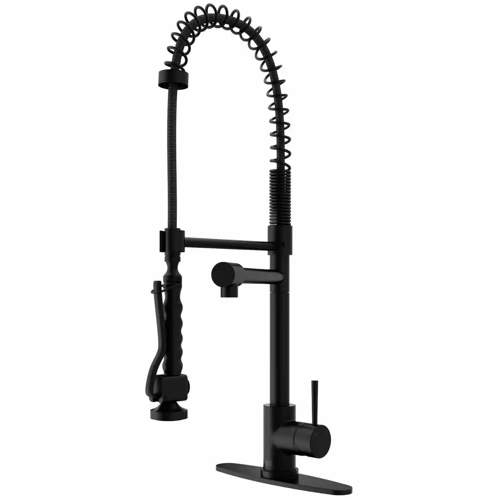 In Stock Hardwarestore Delivery Zurich Single-Handle Pull-Down Sprayer Kitchen Faucet With Deck Plate In Matte Black 6 In Stock Hardwarestore Delivery Zurich Single-Handle Pull-Down Sprayer Kitchen Faucet With Deck Plate In Matte Black - Image 4