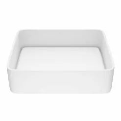 VIGO Jasmine Handmade Matte Stone Rectangle Vessel Bathroom Sink In Matte White