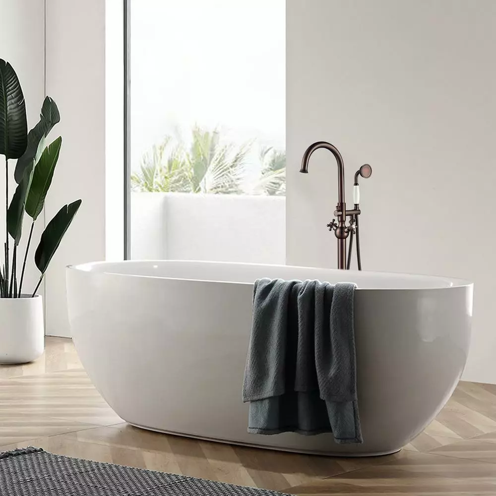 In Stock Hardwarestore Delivery 48 In. H X 12 In. W Single-Handle Claw Foot Tub Faucet With Hand Shower In Oil Rubbed Bronze 6 In Stock Hardwarestore Delivery 48 In. H X 12 In. W Single-Handle Claw Foot Tub Faucet With Hand Shower In Oil Rubbed Bronze - Image 4