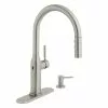 In Stock Hardwarestore Delivery Upson Single-Handle Touchless Pull-Down Kitchen Faucet With TurboSpray And FastMount And Soap Dispenser In Stainless -Bath and Faucet shop a9dec85d3bd01e4ec97931e08e510b44 1800x1800
