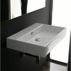 WS Bath Collections Unlimited 60 Wall Mount / Vessel Bathroom Sink In Ceramic White Without Faucet Hole -Bath and Faucet shop aa0b1bfff2c0b64c4114c8b1ec4e3003 1800x1800