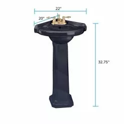 In Stock Hardwarestore Delivery Portsmouth 22 In. Corner Pedestal Bathroom Sink In Black With Overflow -Bath and Faucet shop aafdcf50804cafaa2ff6ea18a0d6ba1e 1800x1800