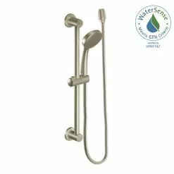 In Stock Hardwarestore Delivery 1-Spray Eco-Performance 4 In. Hand Shower With Slide Bar In Brushed Nickel 11 In Stock Hardwarestore Delivery 1-Spray Eco-Performance 4 In. Hand Shower With Slide Bar In Brushed Nickel -Bath and Faucet shop addd68f2d5f9d36f2ee9a18a76832fb4 1800x1800