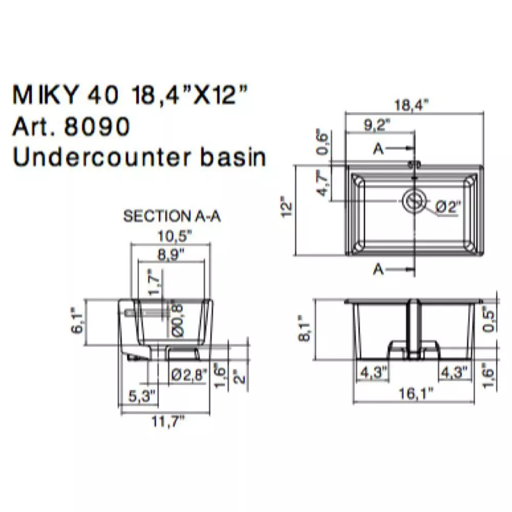 Nameeks Miky Undermount Bathroom Sink In White 6 Nameeks Miky Undermount Bathroom Sink In White - Image 4