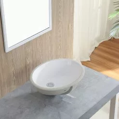 Boyel Living Oval Undercounter Bathroom Ceramic Sink, White, Insize 16 In. X 13 In. -Bath and Faucet shop ae6813120e457f927e2dda1ad8332c89 1800x1800