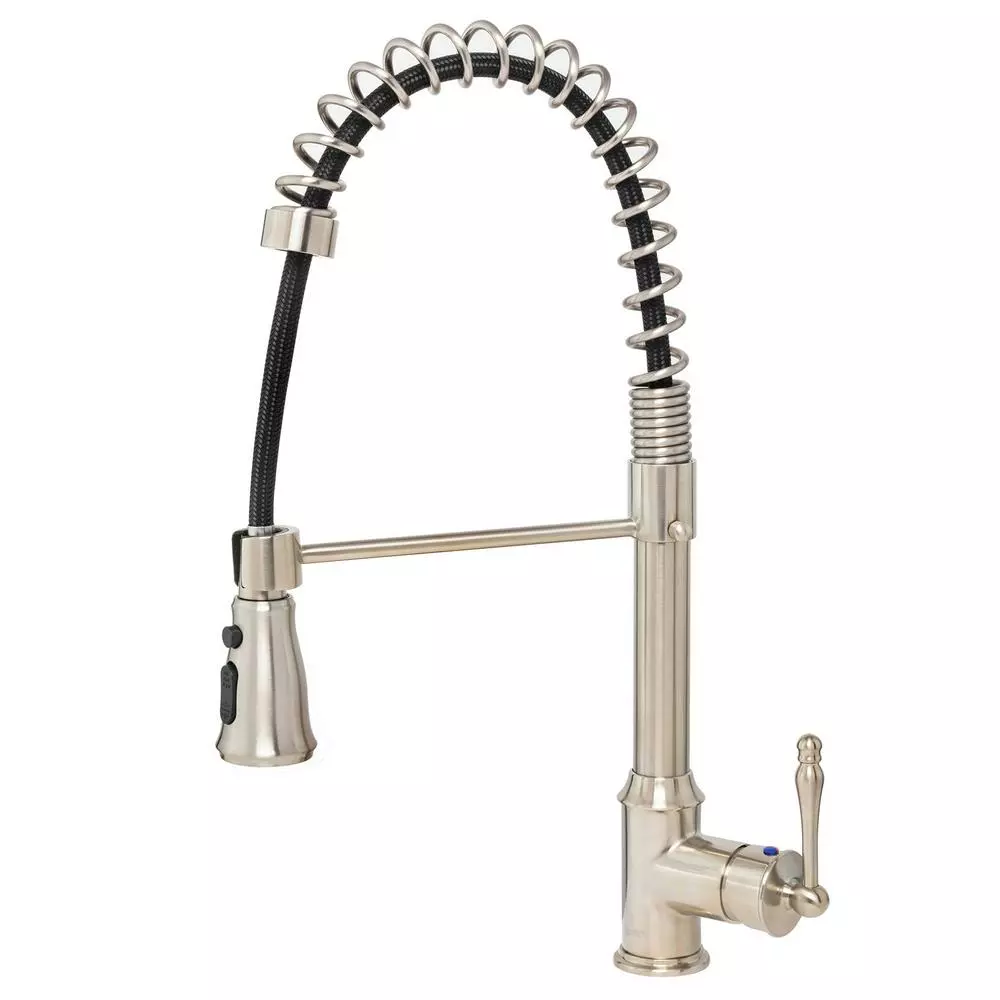In Stock Hardwarestore Delivery Commercial-Style Spring Neck Single-Handle Pull-Down Sprayer Kitchen Faucet With 2-function Sprayer In Chrome 4 In Stock Hardwarestore Delivery Commercial-Style Spring Neck Single-Handle Pull-Down Sprayer Kitchen Faucet With 2-function Sprayer In Chrome - Image 2