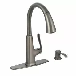 In Stock Hardwarestore Delivery Pasadena Single-Handle Pull-Down Sprayer Kitchen Faucet With Soap Dispenser In Stainless Steel 23 In Stock Hardwarestore Delivery Pasadena Single-Handle Pull-Down Sprayer Kitchen Faucet With Soap Dispenser In Stainless Steel -Bath and Faucet shop b1d1f69b583af623a4eabb85b575c44e 1800x1800