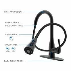 In Stock Hardwarestore Delivery Motion Activated Single-Handle Pull-Down Sprayer Kitchen Faucet In Matte Black 17 In Stock Hardwarestore Delivery Motion Activated Single-Handle Pull-Down Sprayer Kitchen Faucet In Matte Black -Bath and Faucet shop b2b637208cc2165c0770a8596487b7e0 1800x1800