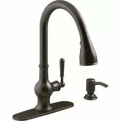 In Stock Hardwarestore Delivery Capilano Single-Handle Pull-Down Sprayer Kitchen Faucet With Boost Technology In Oil-Rubbed Bronze