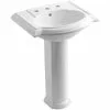 KOHLER Devonshire Vitreous China Pedestal Combo Bathroom Sink In White With Overflow Drain -Bath and Faucet shop b40976968967c6afd6b812b3bfb614db 1800x1800