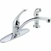 In Stock Hardwarestore Delivery Foundations Single-Handle Standard Kitchen Faucet With Side Sprayer In Chrome