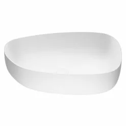 VIGO Peony Handmade Matte Stone Novelty/Specialty Vessel Bathroom Sink In Matte White