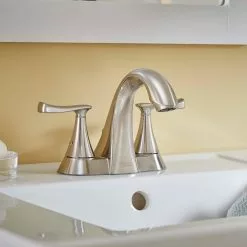 In Stock Hardwarestore Delivery Chatfield 4 In. Centerset 2-Handle Bathroom Faucet In Brushed Nickel -Bath and Faucet shop b650fae7af39806cc9d531f294e05386 1800x1800