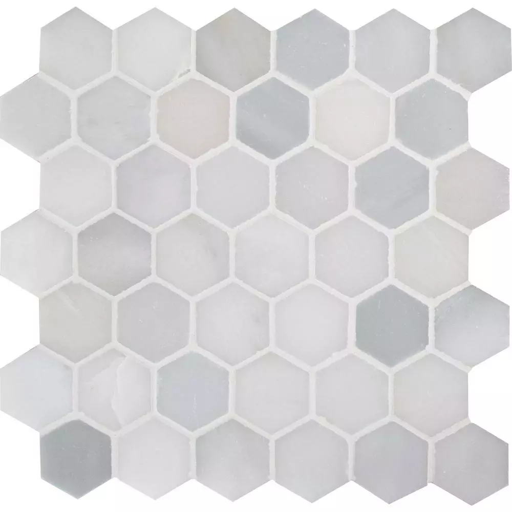 MSI Greecian White Hexagon 12 In. X 11.75 In. X 10mm Polished Marble Mesh-Mounted Mosaic Tile (9.8 Sq. Ft. / Case) 3 MSI Greecian White Hexagon 12 In. X 11.75 In. X 10mm Polished Marble Mesh-Mounted Mosaic Tile (9.8 Sq. Ft. / Case)