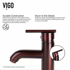 VIGO Russet Glass Vessel Bathroom Sink In Red With Seville Faucet In Oil Rubbed Bronze -Bath and Faucet shop b7c07b6f34e2914dce0f626ea7f7fb50 1800x1800