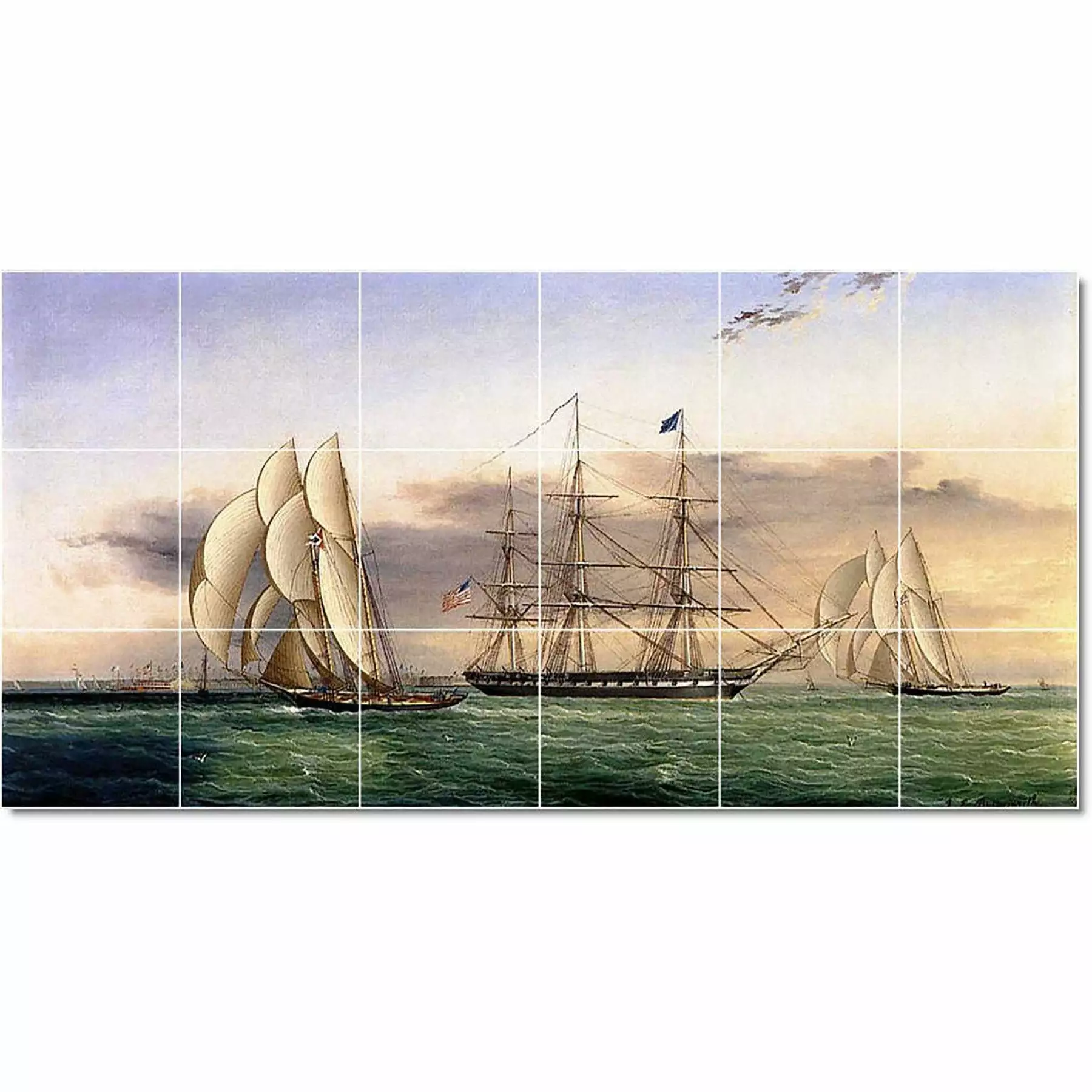 PICTURE-TILES.COM Ceramic Tile Mural-James Buttersworth Ships Tile Mural House Renovate Ideas. 25.5" W X 12.75" H Using (18) 4.25 X 4.25 Ceramic Tiles 3 PICTURE-TILES.COM Ceramic Tile Mural-James Buttersworth Ships Tile Mural House Renovate Ideas. 25.5" W X 12.75" H Using (18) 4.25 X 4.25 Ceramic Tiles