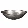Premier Copper Products Under Counter Oval Hammered Copper 17 In. Bathroom Sink In Nickel