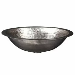 Premier Copper Products Under Counter Oval Hammered Copper 17 In. Bathroom Sink In Nickel