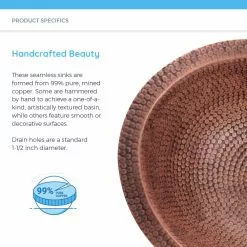 MR Direct Tri-Mount Bathroom Sink In Copper With 731 Faucet And Grid Drain In Antique Bronze -Bath and Faucet shop b99daf2b0ce4947ec22de04131dfb6fa 1800x1800