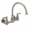 In Stock Hardwarestore Delivery Corin 2-Handle Wall-Mount Kitchen Faucet In Stainless