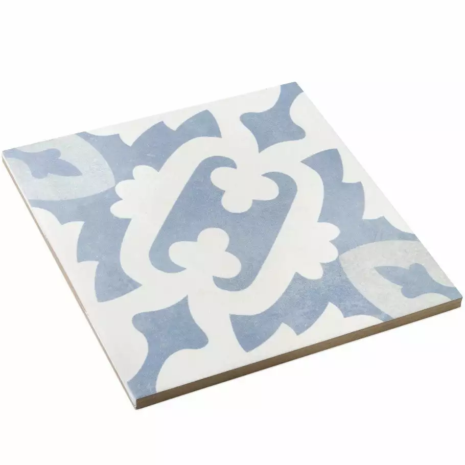 Bond Tile Moma Light Blue Encaustic 9x9 Glazed Porcelain Tile 7 Bond Tile Moma Light Blue Encaustic 9x9 Glazed Porcelain Tile - Image 5