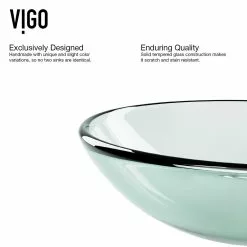 VIGO Glass Vessel Bathroom Sink In Clear Crystalline Glass With Waterfall Faucet Set In Brushed Nickel -Bath and Faucet shop bbbd1bf4341a4815debaec61d27dbae7 1800x1800