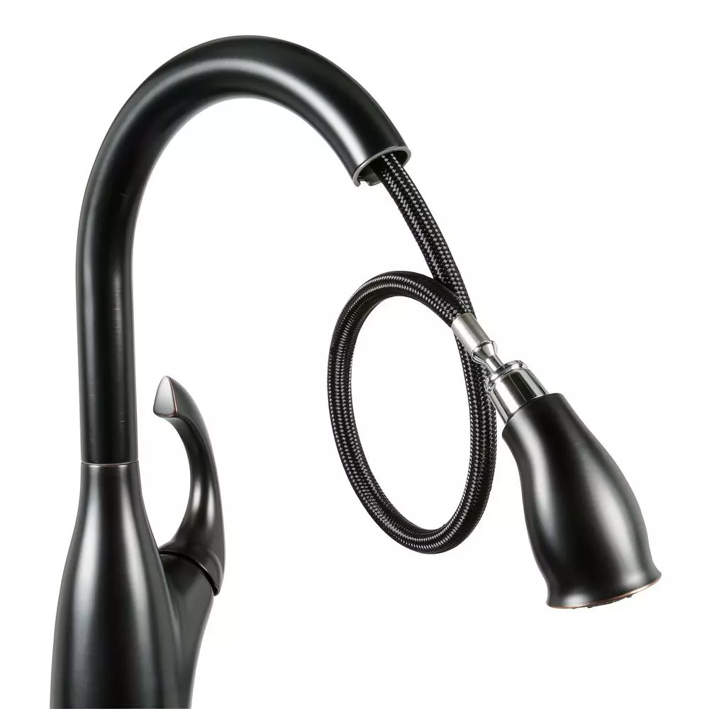 In Stock Hardwarestore Delivery Contemporary Single-Handle Pull-Down Sprayer Kitchen Faucet With Soap Dispenser In Mediterranean Bronze 7 In Stock Hardwarestore Delivery Contemporary Single-Handle Pull-Down Sprayer Kitchen Faucet With Soap Dispenser In Mediterranean Bronze - Image 5