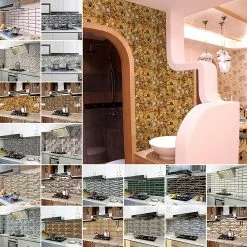 CVLIFE DIY Set 20x10cm Mosaic Kitchen Tile Stickers Bathroom Self-Adhesive Decor Waterproof